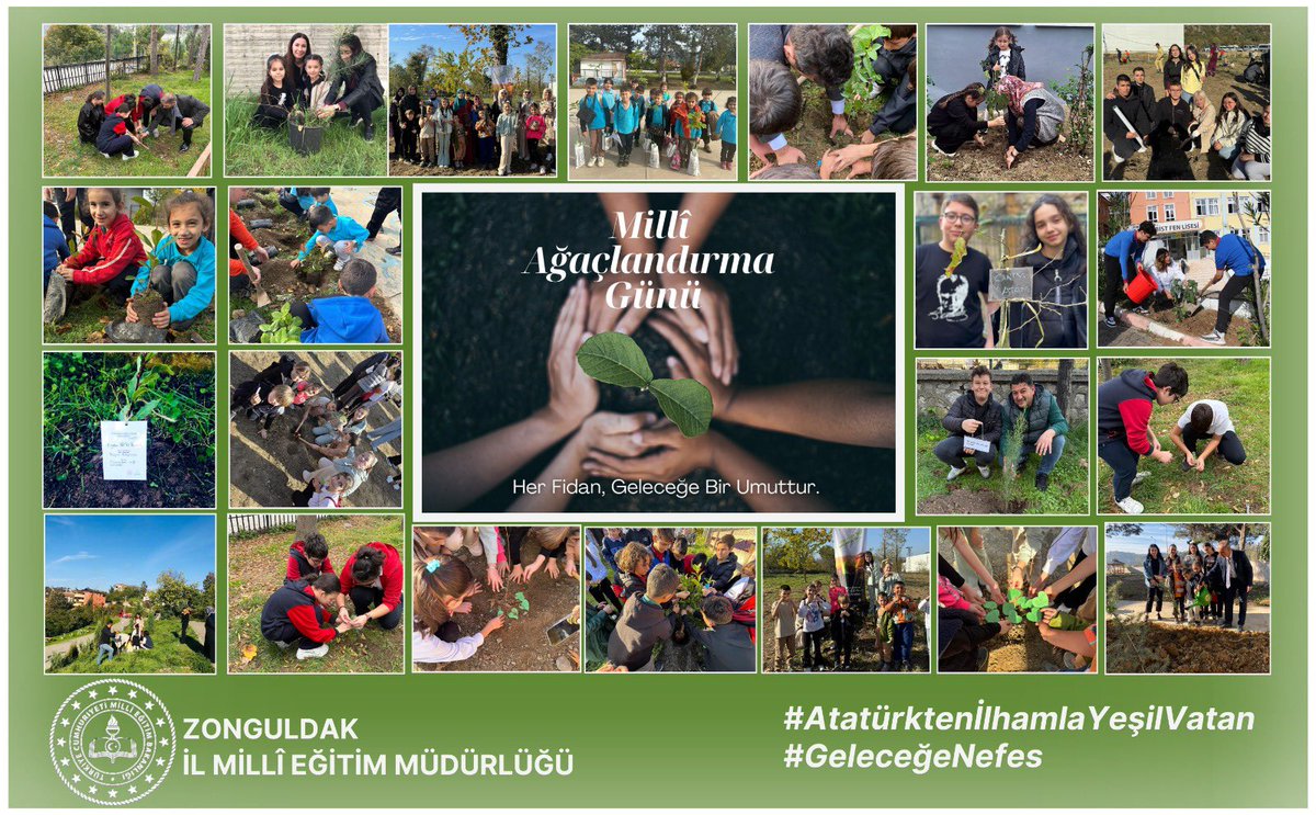 Cumhuriyetimizin kurucusu Gazi Mustafa Kemal Atatürk’ün bizlere emanet ettiği değerlere sahip çıkan öğrencilerimiz, doğaya olan sorumluluk bilinciyle geleceğe nefes olacak fidanlarını toprakla buluşturdu.🌱

Her bir fidanın dalına, Atatürk’e duyulan sevgi, vefa ve minnet