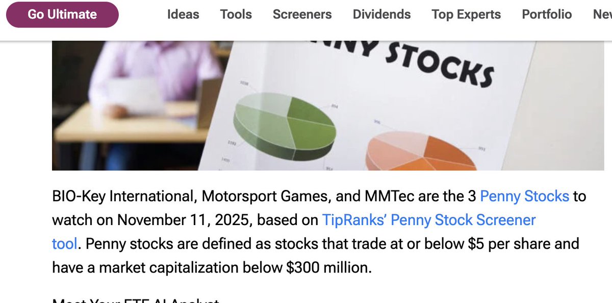 3 Penny Stocks To Watch From Tip Ranks Stock Screener $BKYI $MSGM $MTC...
tipranks.com/news/3-penny-s…