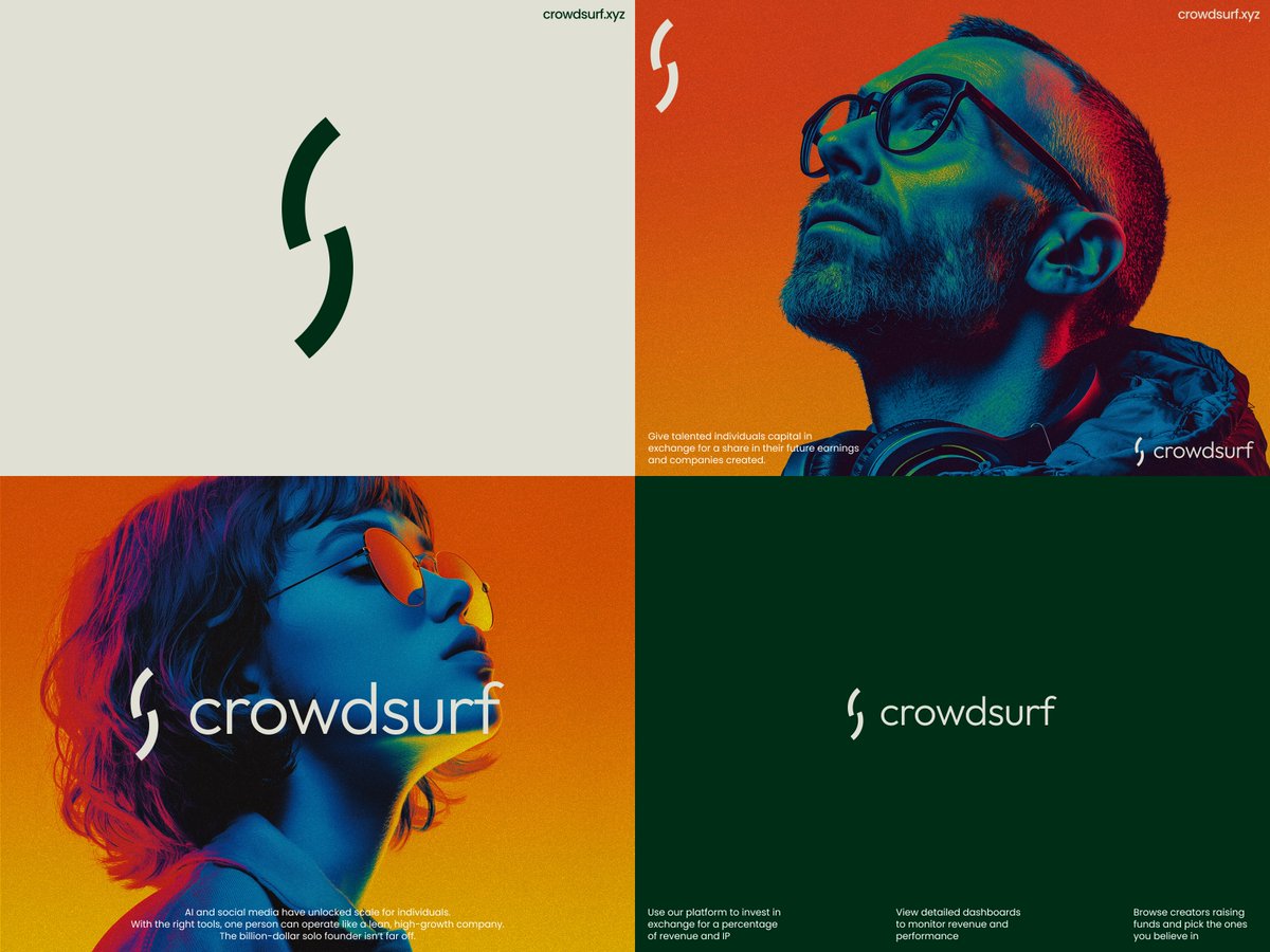 pixbugius's tweet image. Crowdsurf. Logo design exploration @heartbeatua