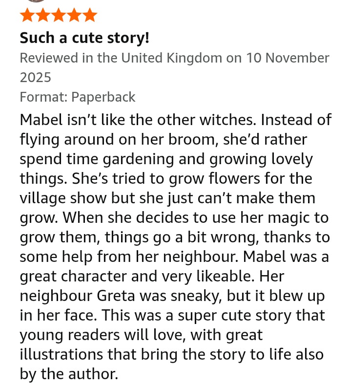DSquiffy's tweet image. A lovely review for Mabel And The Flower Spell.

@TinyTreeBooks 
@AUK_News 
#bookreview
#picturebook
#kidslit