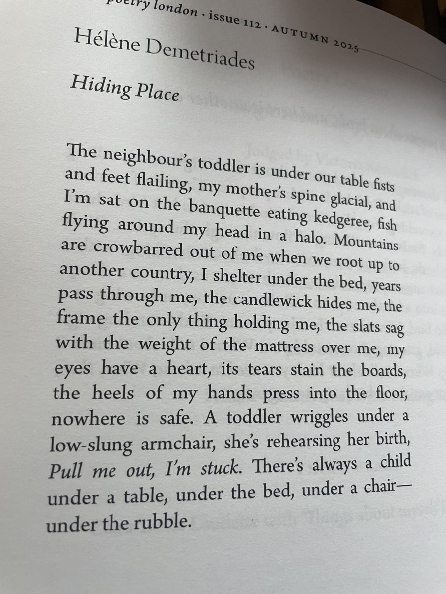 HlneDemetriades's tweet image. It was such a pleasure to perform my 2nd Prize poem at the RFH, and to receive my copy of the magazine in the post this morning.  Grateful to be in the company of some wonderful poets. With great thanks again to @VKennefick, judge, and to Niall Campbell, editor @Poetry_London