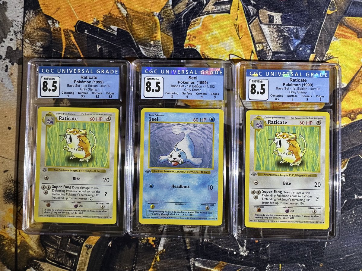 Trying to offload some slabs for cheap!

Base Raichu - $150
Treasures Charizard - $50
Feraligatr Cracked Holo - $50
Gray Stamp First Edition Base slabs - take all three for $100

Shipping included!

RT’s greatly appreciated 🫶🏻

<a href="/CardboardBanger/">💥 Cardboard Bangerz 💥</a> <a href="/BUYSELLTRADETCG/">BUY/SELL/TRADE TCG</a>