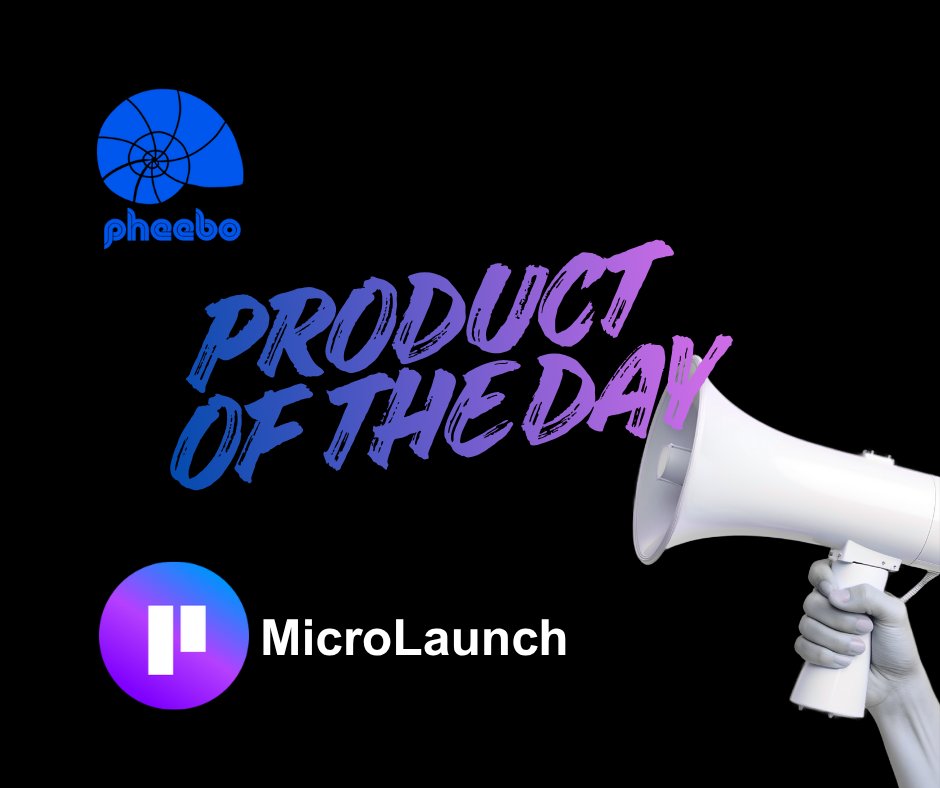 pheeboapp's tweet image. pheebo is Product of the Day on @MicroLaunchHQ
check it out: microlaunch.net
#ProductOfTheDay #StartupLaunch #MicroLaunch #ChatGPT #MathErrorAlert
