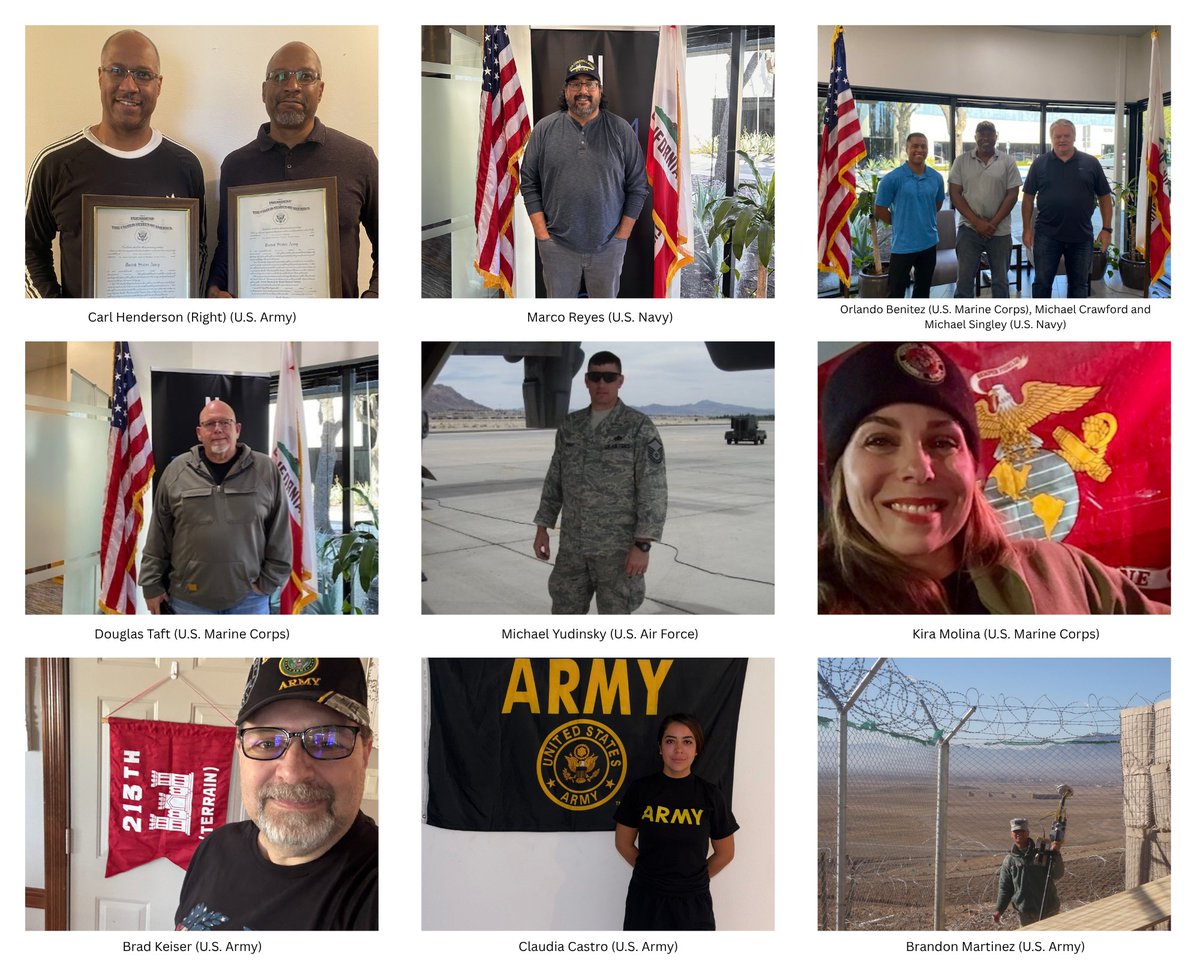 This Veterans Day, we honor all who have served and those who continue to serve our country, including some of the dedicated veterans who are part of the NV5 team!

#VeteransDay #ThankYouVeterans #NV5 #MilitaryVeterans #Service #Leadership #Integrity #Teamwork #HonoringVeterans