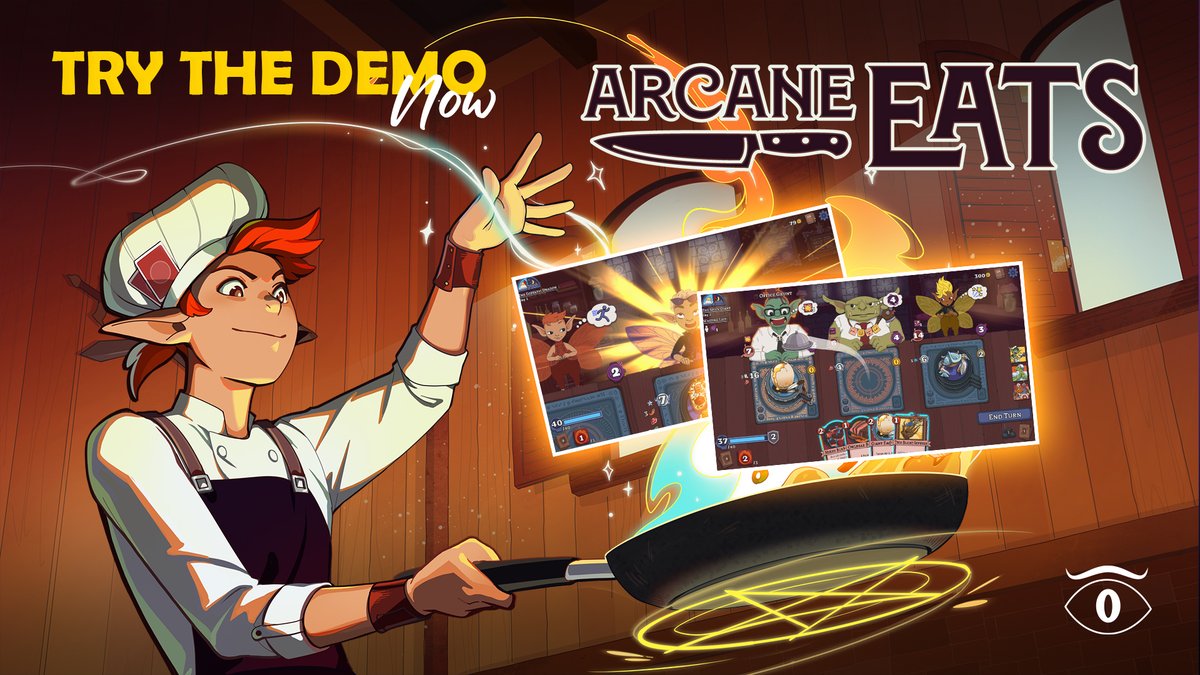 Arcane Eats takes deck-builders to a fun new setting: the kitchen. Plan your moves and satisfy your customers' hunger before they start complaining and hurting your feelings. The potatoes are your best allies, haha. Try the demo now!

#indiegame #indiedev