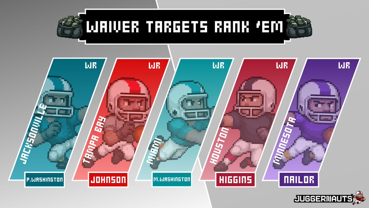 0xJuggernauts's tweet image. 🏈Juggernauts RANK &apos;EM - WEEK 11 🏈

It&apos;s completely FREE, easy, and comes with a $50 USDC Prize - no strings attached! 🔥🔥🔥

Rules: 
1. Follow us @0xJuggernauts.
2. Like and retweet this post. 
3. In the comments, rank the five players (1 to 5) by how many fantasy points they…