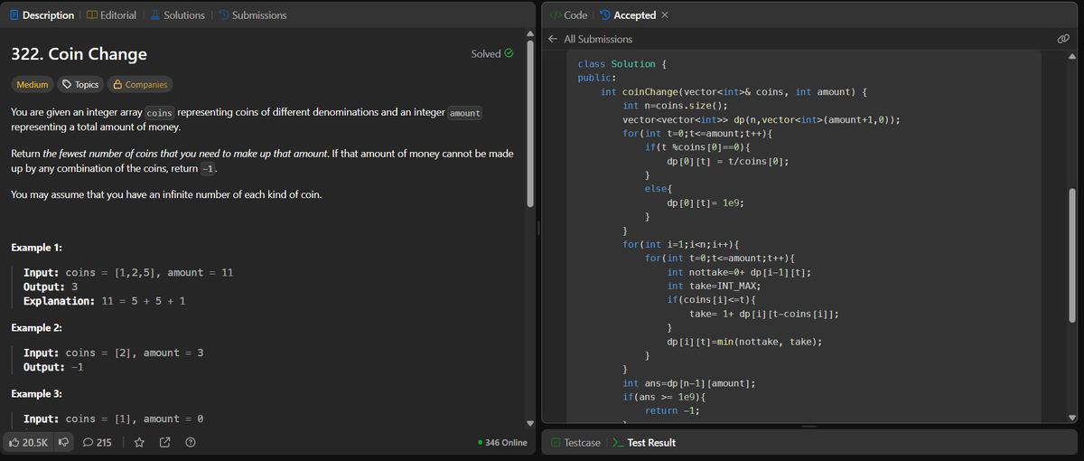 randomwriteskj's tweet photo. Day26 of #TUFWinterArc 
Leetcode 322 Coin Change
-> Recursion
-> Memoization
-> Tabulation
#LearnInPublic #DSA #100daysofcode #Leetcode @takeUforward_ https://t.co/R9Ftbm1mZf