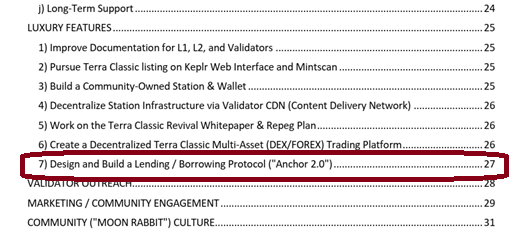had forgotten that Anchor 2.0 was already in the Moon Rabbit <a href="/MoonRabbitxLA/">MoonRabbitValidator</a> roadmap.

These guys (and gals) were really ahead of the times.

cc: <a href="/froggirlpho/">Pholeato 🦄⛓️🍒🧀</a> <a href="/JurisProtocol/">Juris Protocol</a> <a href="/rexx007x/">Jook Knights | MRD</a> 

#UST #LUNA