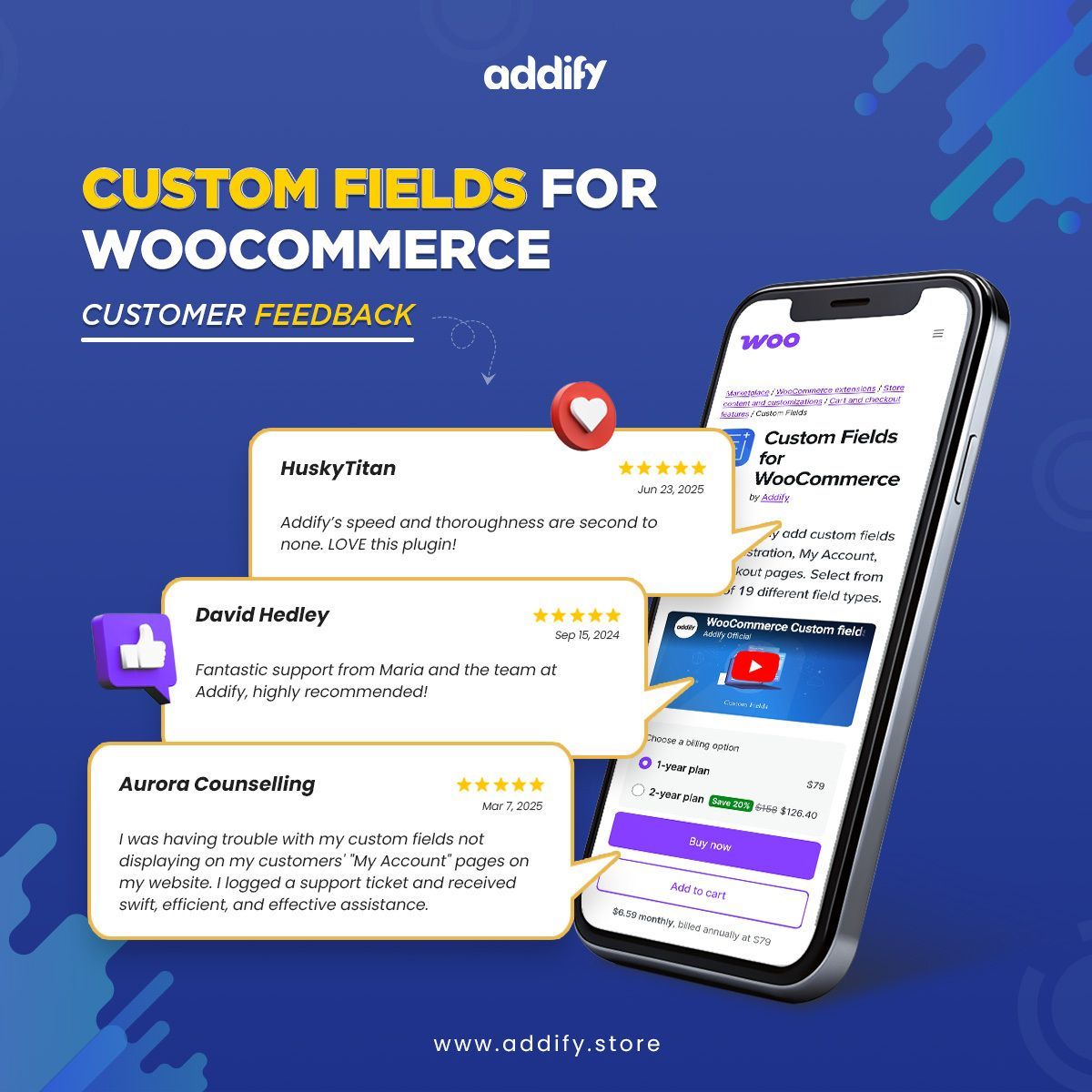 Addify2's tweet image. 💡 Smarter checkout = more sales! 

Use 𝗖𝘂𝘀𝘁𝗼𝗺 𝗙𝗶𝗲𝗹𝗱𝘀 𝗳𝗼𝗿 𝗪𝗼𝗼𝗖𝗼𝗺𝗺𝗲𝗿𝗰𝗲 to add, customize, and charge for anything you need — fast. 

🧩 Unlimited fields
💸 Optional paid add-ons
⚡ Seamless setup 

#WooCommerce #Addify #eCommerceGrowth #OnlineStore #Saas