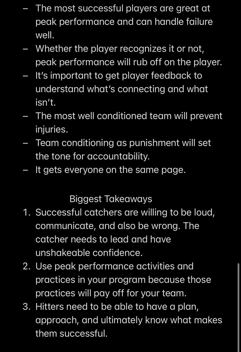 I enjoyed listening to the <a href="/ABCA1945/">ABCA</a> Podcast with guest <a href="/a_mac2694/">Adam McGinnis</a>. This was a great discussion on hitter development, catcher development, and what makes a program successful consistently. Here are my notes! <a href="/CoachB_ABCA/">Ryan Brownlee</a> <a href="/NettingPros/">Netting Professionals 🏟️</a> 🎧📝⚾️