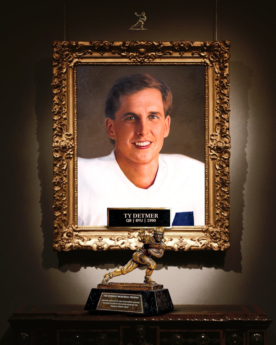 📷 HEISMAN PORTRAIT OF THE WEEK: Ty Detmer 🏈

In 1990, Ty Detmer etched his name into college football history, becoming <a href="/BYUfootball/">BYU FOOTBALL</a>'s first Heisman Trophy winner after producing one of the most prolific passing seasons the sport had ever seen.

The Texas native threw for an
