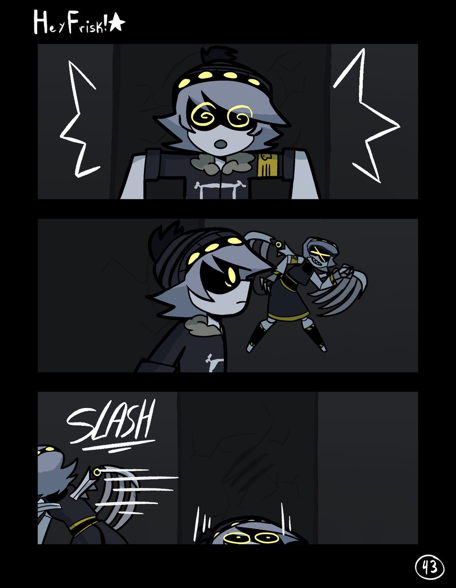 New Batch AU - page 43
If you see changes in the design of uzi it was due to a mistake of mine when drawing it on the previous page
#murdedrones #NewBatchAU  #murderdronesau #mdtwt