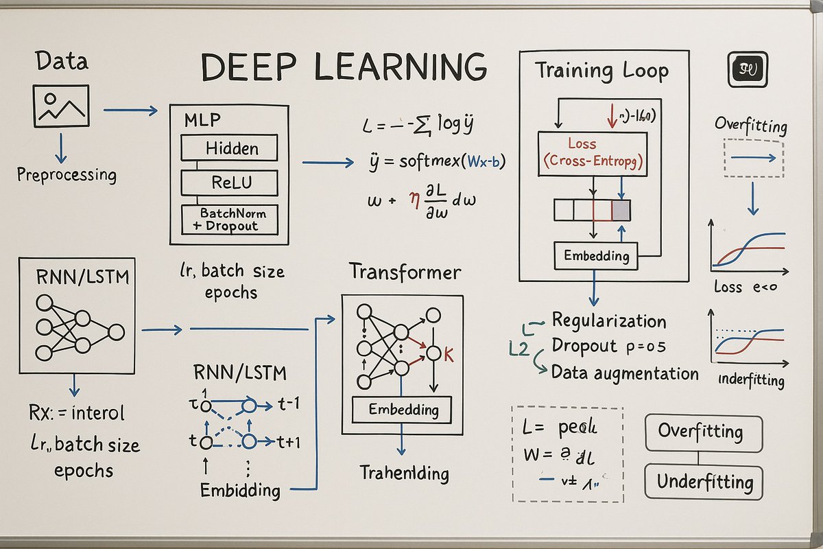 flowersslop's tweet image. Prompt: a whiteboard on which deep learning is schematically depicted

1) Grok imagine
2) Nano Banana
3) Midjourney
4) GPT-4o