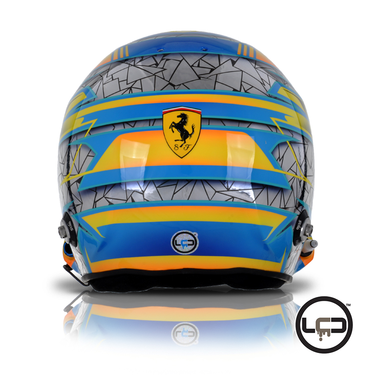 This new style WRC open face helmet worn in the Ferrari Series using chrome base, cool looking helmet.