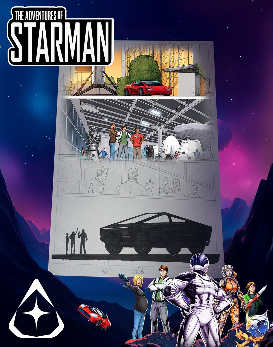 What’s happening?! <a href="/EliBurton_/">Eli Burton 👨‍⚖️🍅</a> is donating this ORIGINAL sketch of the first Cybertruck appearance. It is part of the CyberCharity at CYBERFEST for Whip Pediatric Cancer. 💛 

Thank you sir! 🫡 <a href="/AdvOfStarman/">The Adventures of Starman</a> 

🔗 cybrbeatz.com/product/cyberf…