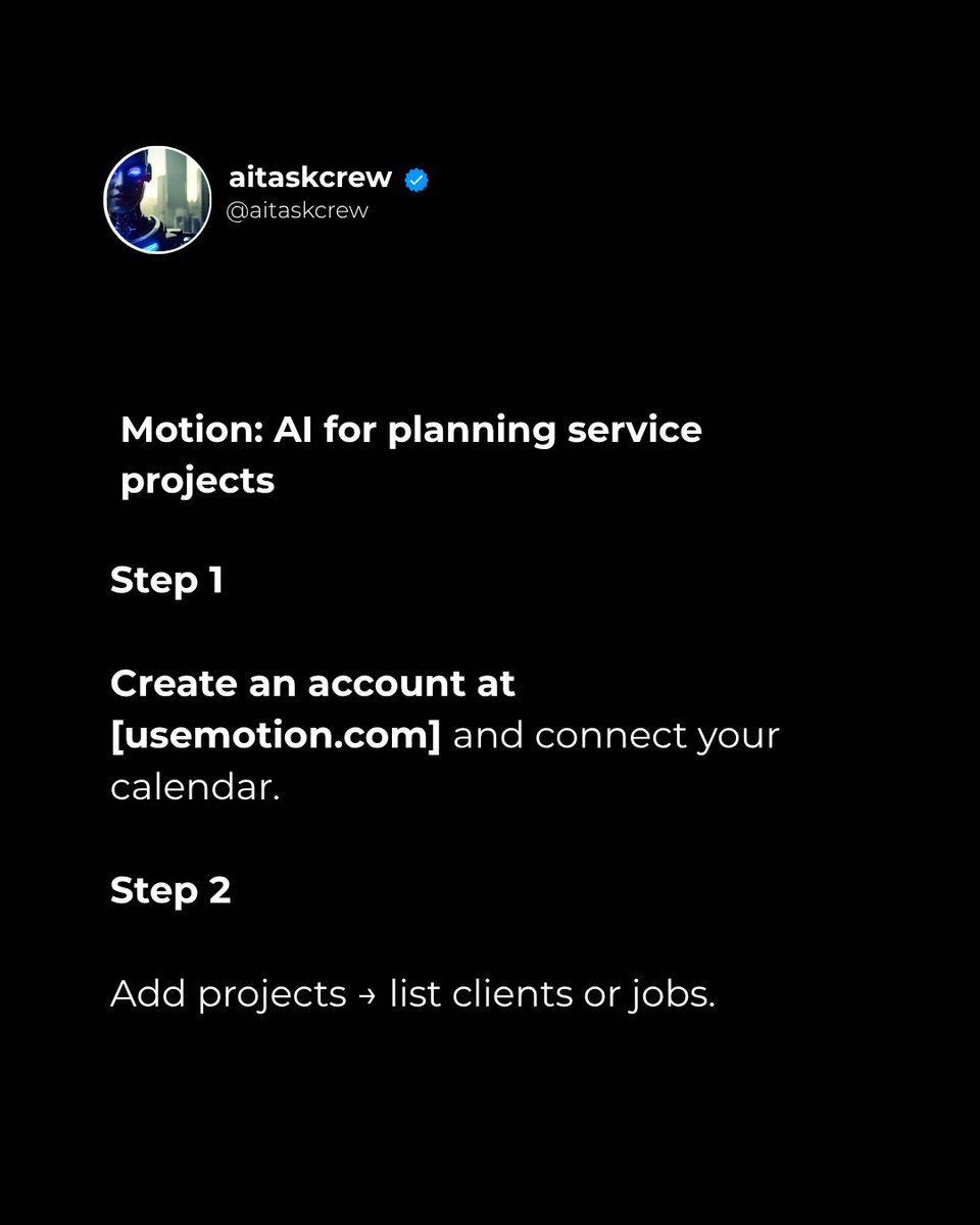aitaskcrew's tweet image. 👉 Let us know if you applied it, and how it went!

#AIforBusiness #ServiceBusiness #MotionAI #OperationalAutomation #OperationalIntelligence #BusinessEfficiency #SmartScheduling #Productivity #AITaskCrew