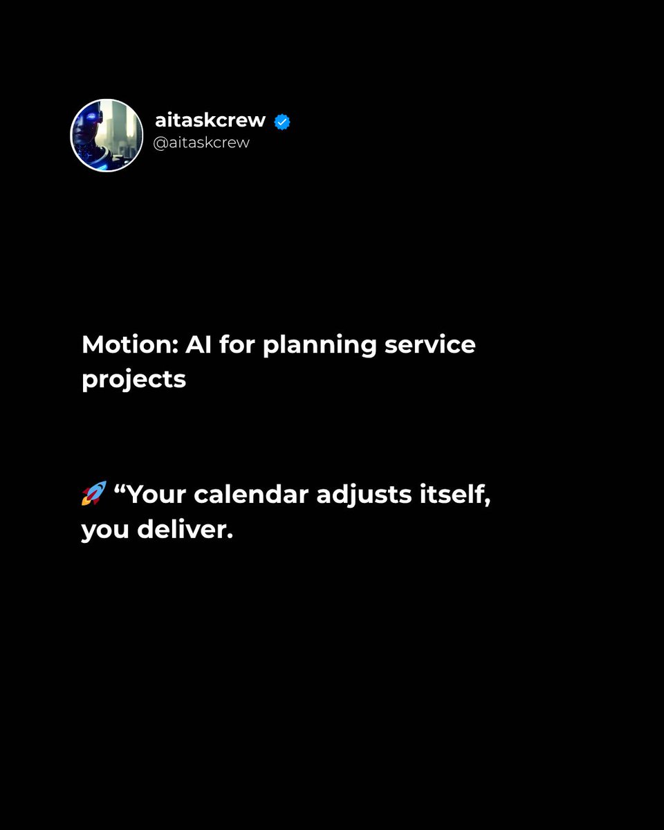 aitaskcrew's tweet image. 👉 Let us know if you applied it, and how it went!

#AIforBusiness #ServiceBusiness #MotionAI #OperationalAutomation #OperationalIntelligence #BusinessEfficiency #SmartScheduling #Productivity #AITaskCrew