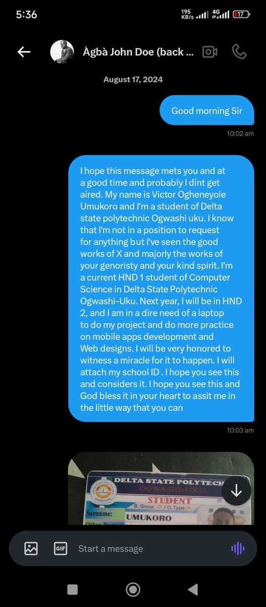 DukeofEffurun's tweet image. @silverpenydr Back then, when I DM some of the philanthropists in X for a laptop. Hopefully #10kLaptopsProgram does it&apos;s magic for me and I can sharpen my skills and ability to do more