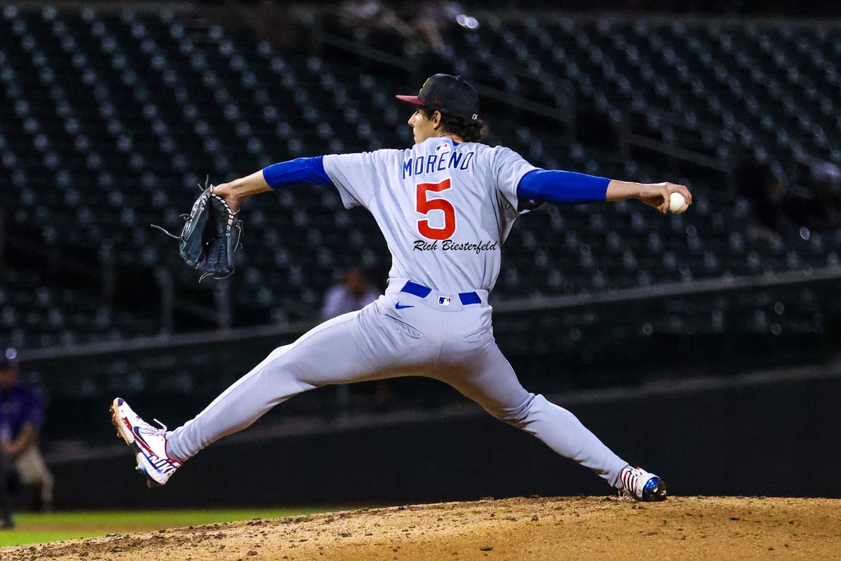 biest22's tweet photo. Pitching prospect @KoenMoreno saw action in Saturday's Arizona Fall League Fall Stars game! Koen saw action with the @SBCubs during the 2025 campaign. #Cubs #CubsProspects https://t.co/TXkspAT5VN