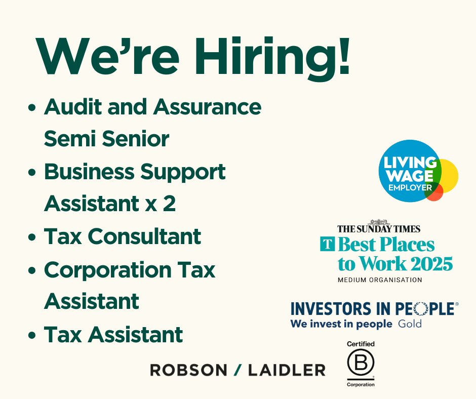 We’re currently hiring for a wide variety of roles across Robson Laidler!
 
If you’re looking to grow your career and make a positive difference to people’s lives, visit our website for full details and how to apply:

robson-laidler.co.uk/careers/