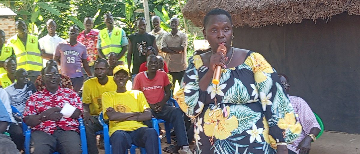 OkemaDavid's tweet photo. Gulu City Woman MP Candidate Ms Judith Obina Okumu cautioned electorates selling land. Promised to help them (especially) those in the annexed areas to get blue print for their land registrations. https://t.co/xKITM2SjZ6