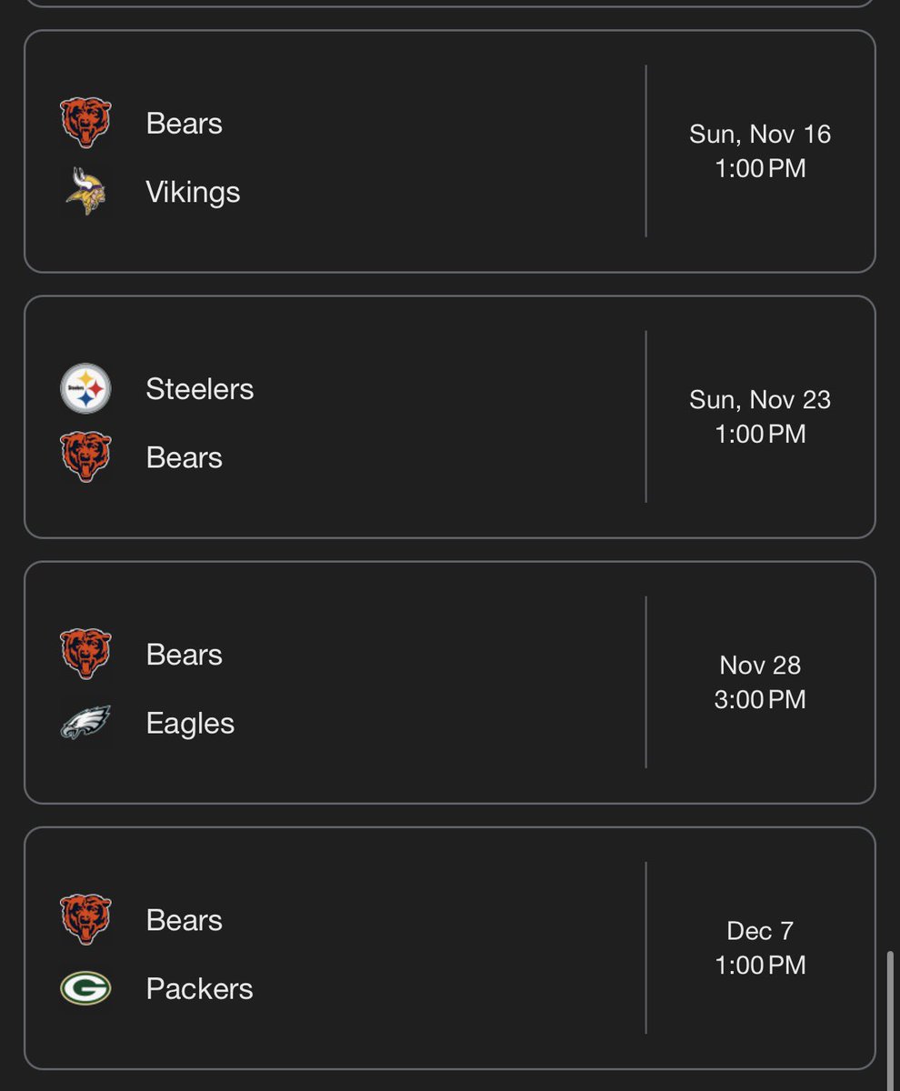 Bears fans yapping I see 4 straight Ls