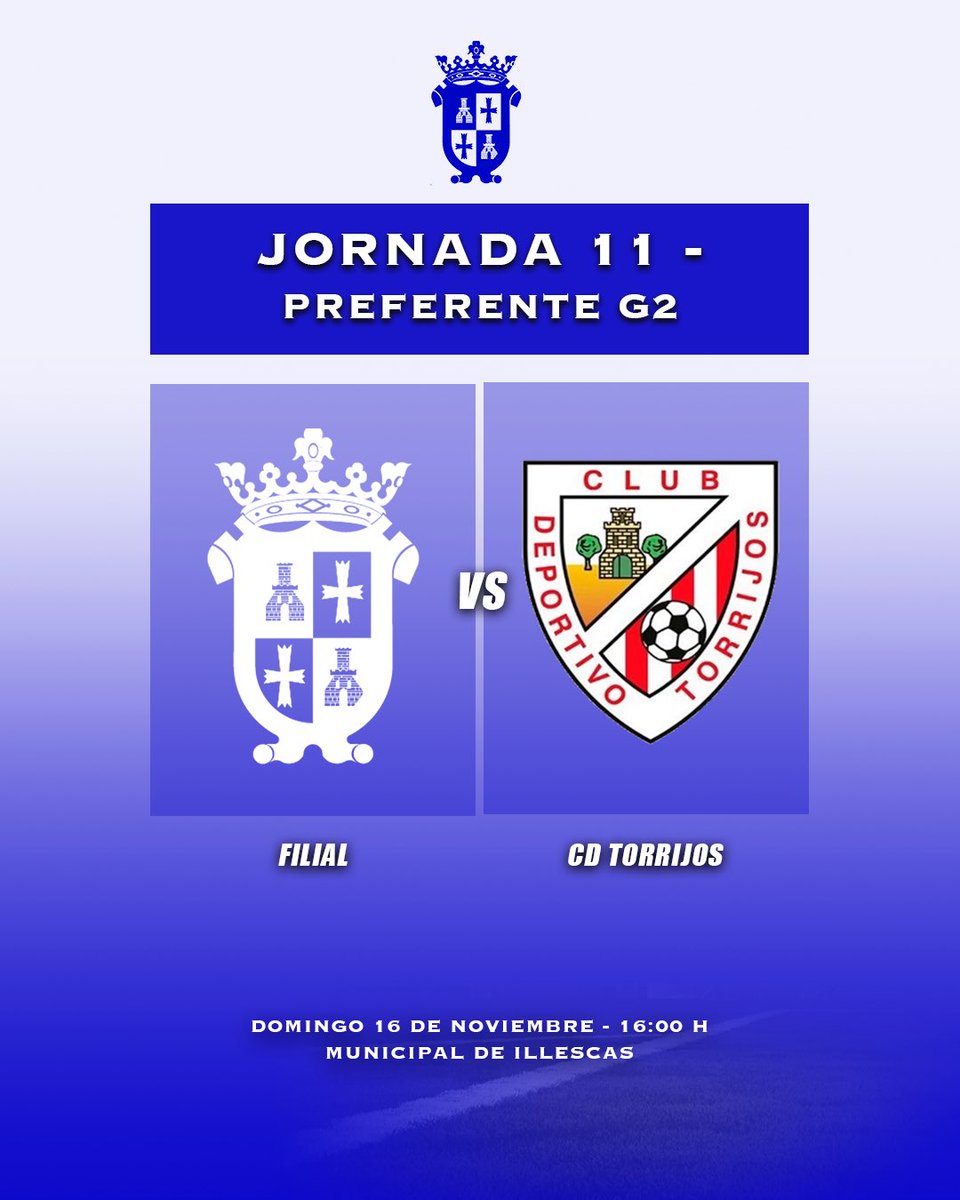 CanteraIllescas's tweet photo. Nueva jornada para el filial y segundo partido consecutivo en casa 💪

Este domingo toca seguir haciéndonos fuertes en casa 🤍

#CanteraIllescana https://t.co/ENf3lDY4ih