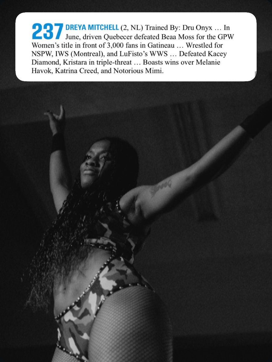 First time in <a href="/OfficialPWI/">PWI (Pro Wrestling Illustrated)</a> 
Very grateful🩶
