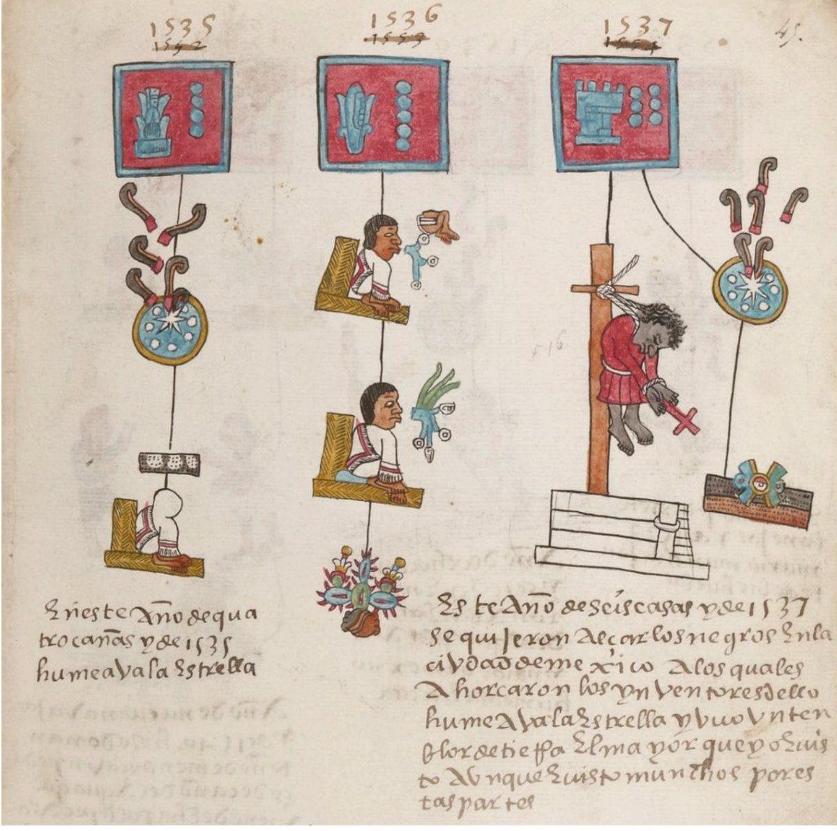godbodyog's tweet image. Proof Indigenous Blacks in Mexico had wars with the Black Moorish Holy Roman Empire 

This heritage can ONLY be told by 
Aboriginal University ©️  #SourceUp 

Translation 

Transcription (original Spanish, as written in the codex)

Este año de escasez que es 1537
se quemaron…