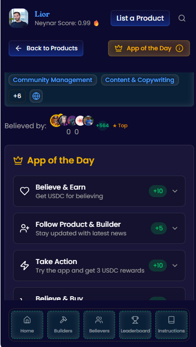 Builders winning the App Of The Day and boosting their visibility on Farcaster and beyond

Few

(oh, and forgot to mention they are making $$ with $SUP rewards...)