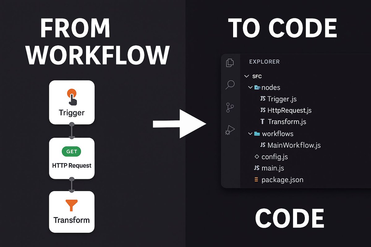 chennaitamilyt's tweet image. No-code meets #open_source dev🚀
What if your @n8n_io workflows could live as standalone @nodejs projects?
