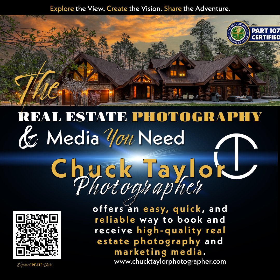 ChuckTaylorAZ's tweet photo. Show your listings at their best with fast, high quality real estate photography and media. #RealEstatePhotography #ShowLowAZ #WhiteMountainsAZ #ChuckTaylorPhotographer #RealEstateMarketing @chucktaylorphotographer 🏡 https://t.co/oCz8qGZsTk
