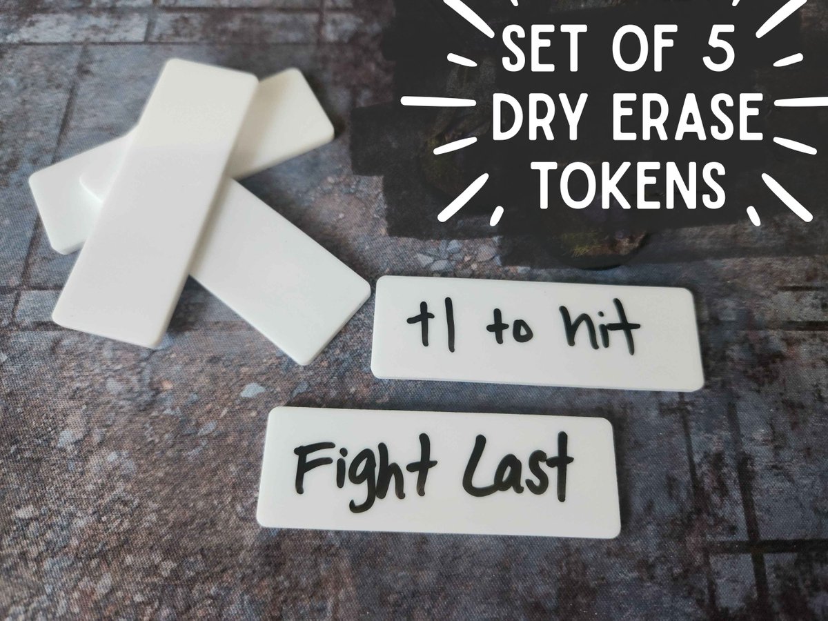 Acrylic Dry Erase Tokens!
I've seen such a huge need for something on the fly, perhaps your opponent doesn't have tokens/markers for an effect or spell, or you forgot to bring your own.  Makes it easier to remember who has what!  Both sides useable!  tifiretstreasures.etsy.com/listing/437730…