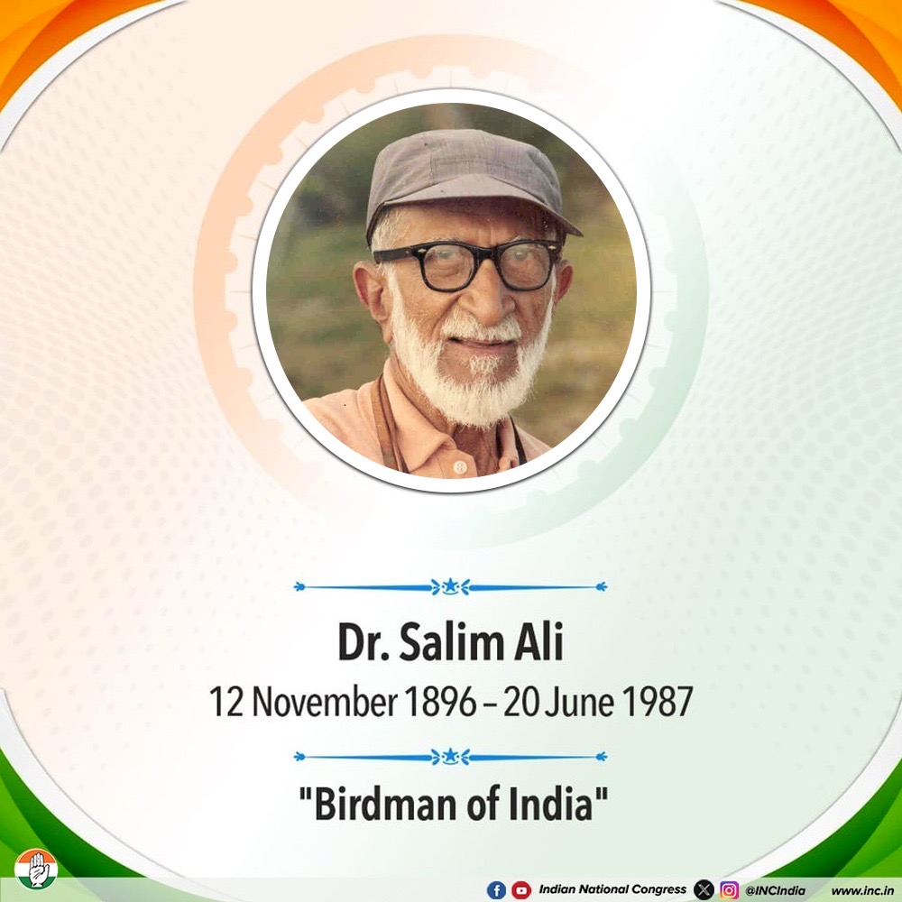 Today, we honour Dr. Salim Ali, India's pre-eminent ornithologist, popularly known as the 'Birdman of India'.

A visionary naturalist, he pioneered systematic bird surveys across the country.

His unparalleled legacy continues to inspire wildlife enthusiasts globally.