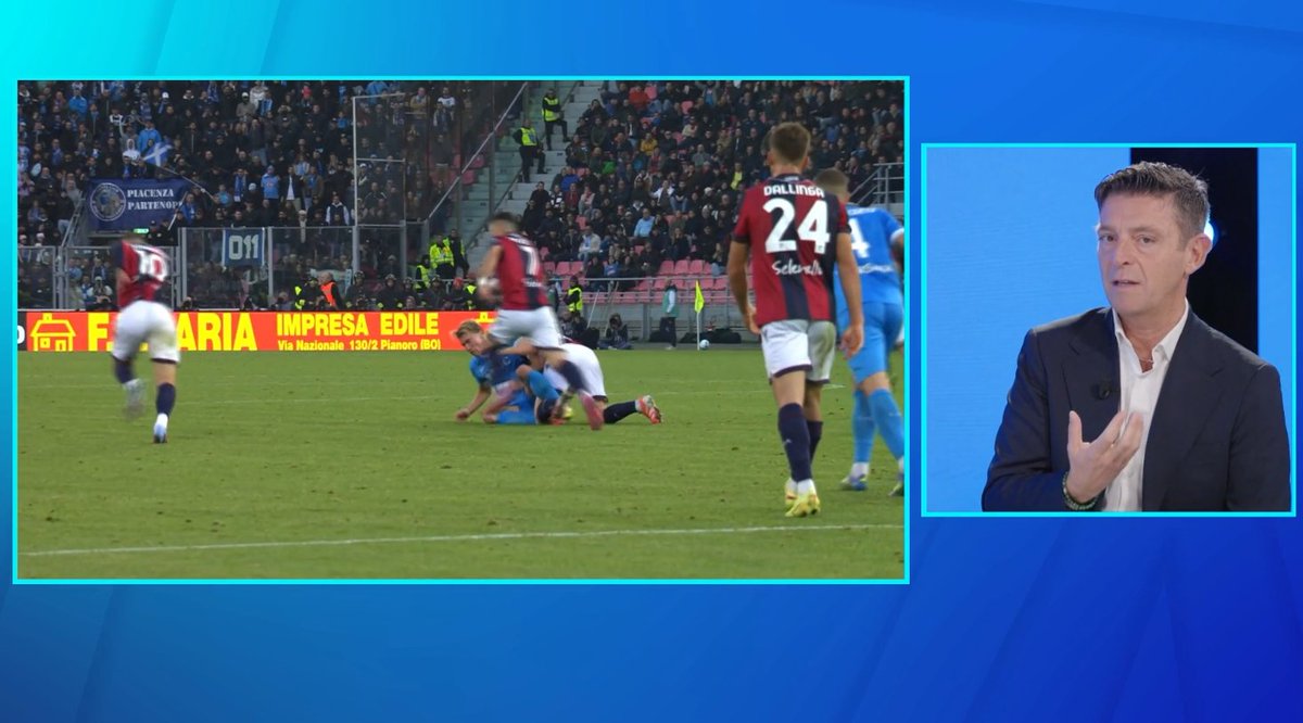 marifcinter's tweet image. Rocchi su Bologna-Napoli: &quot;Per noi è espulsione quella di Hojlund. L&apos;atteggiamento non va assolutamente bene, la decisione giusta era ammonizione Ferguson, che lo trattiene, e rosso per Hojlund. Chi provoca una reazione va comunque sanzionato ma non dobbiamo metterci noi a…