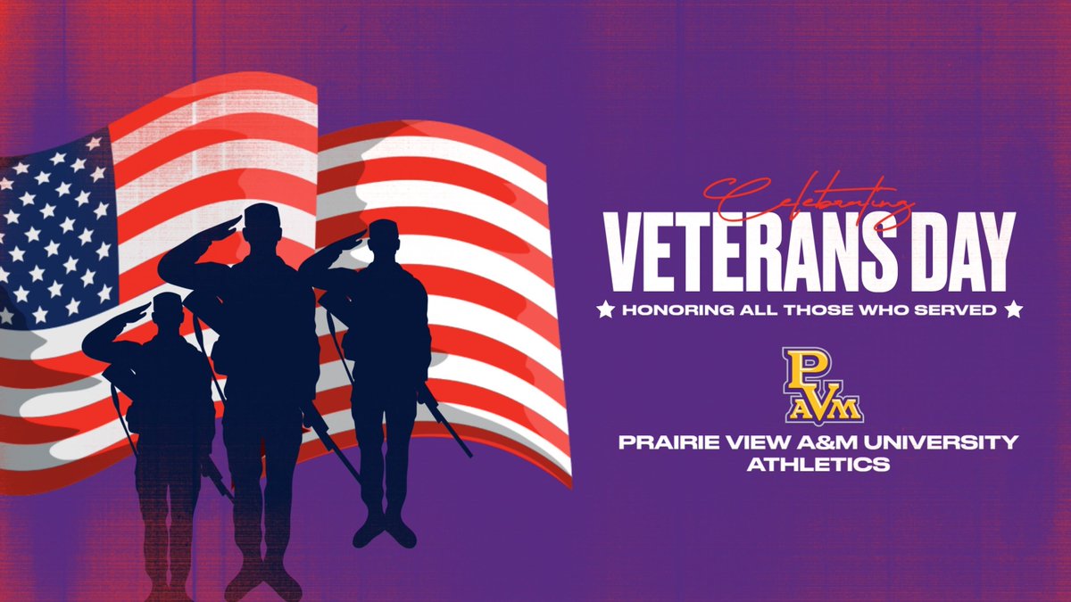 PVAMUATH: Today, we proudly salute the brave men and women who have served and sacrificed for our country. Your courage, dedication, and unwavering commitment to protecting our freedoms inspire us all.

From the entire Prairie View A&amp;M University Athletics family — thank you
