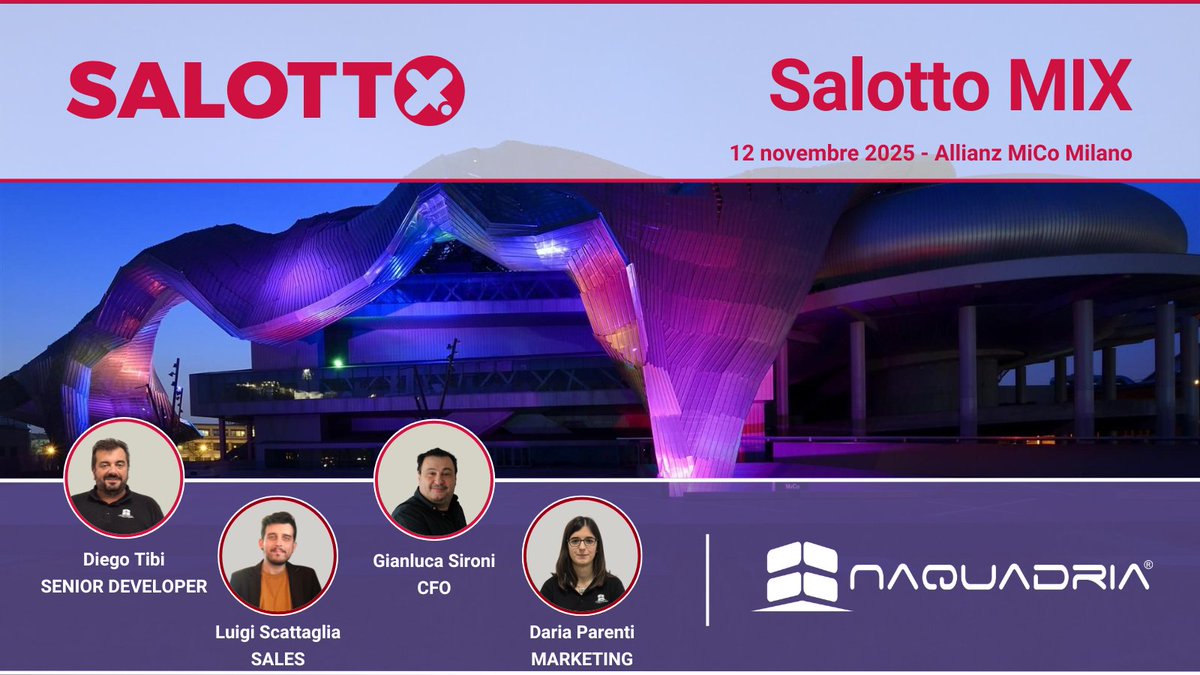 Domani saremo al #SalottoMIX di <a href="/MIX_exchange/">MIX_IT</a>, l'evento che riunisce la community #IP italiana.

Ti aspettiamo all'Allianz MiCo - Milano Convention Centre!

Scopri il programma ➡️ salotto.mix-it.net/agenda/