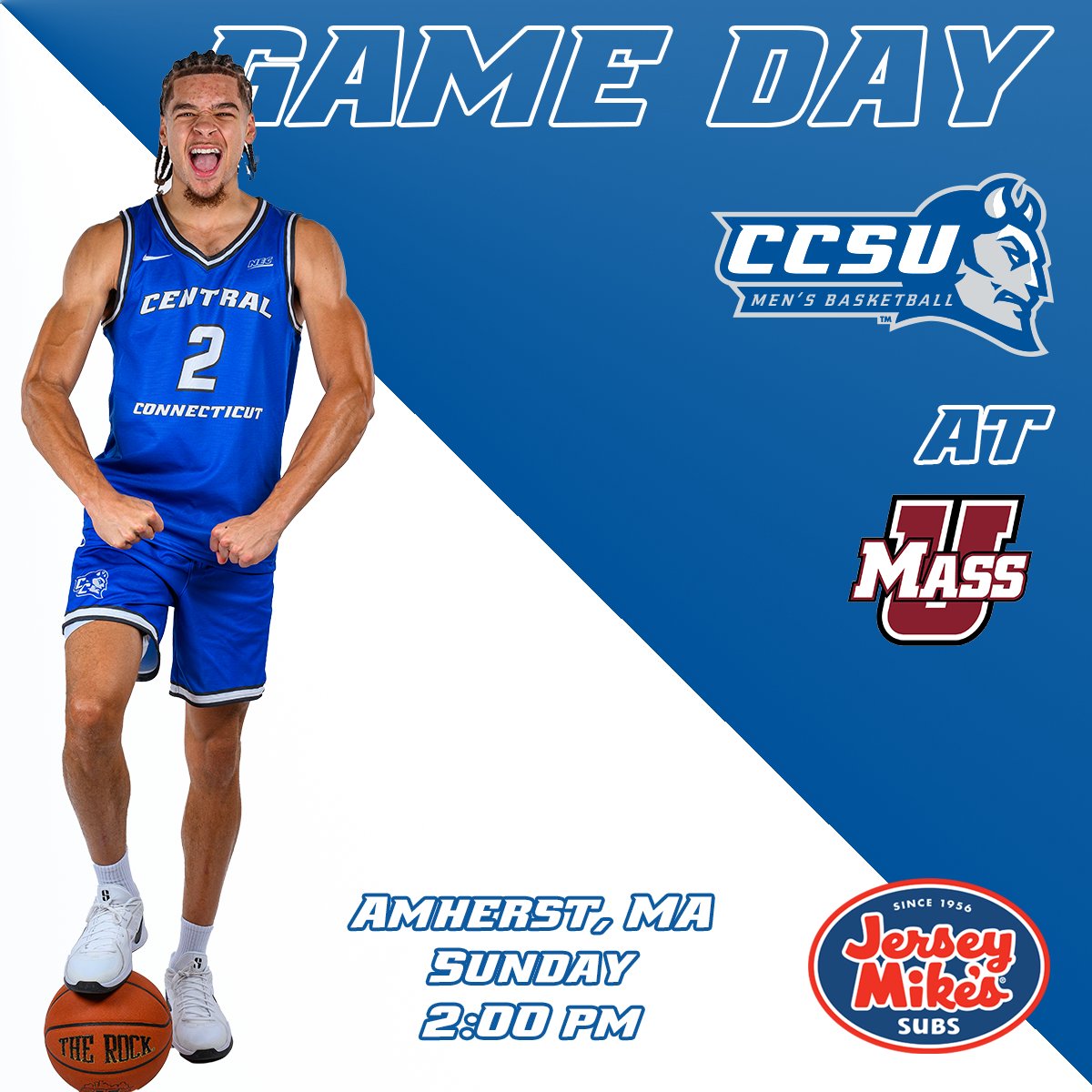 🏀 <a href="/CCSU_MBB/">CCSU Men’s Basketball</a> GAMEDAY
📆 Sunday, Nov. 16
⏰ 2pm at UMass
📍 Mullins Center | Amherst, MA
📺 ESPN+ (tinyurl.com/2uxems83)
📊 tinyurl.com/33xzccwr

📰 🔗 tinyurl.com/3h23fh2d

#GoBlueDevils | #necmbb