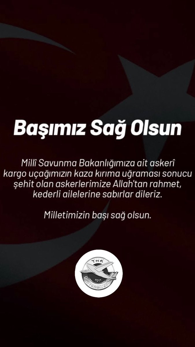 Kahraman Türk Silahlı Kuvvetleri personelini taşıyan C-130 askeri kargo uçağımızın Gürcistan’da düşmesi sonucu şehit olan askerlerimize Allah’tan rahmet, kederli ailelerine sabırlar dileriz. <a href="/rahmi_er/">Rahmi Er</a> 

Milletimizin başı sağ olsun 🇹🇷
