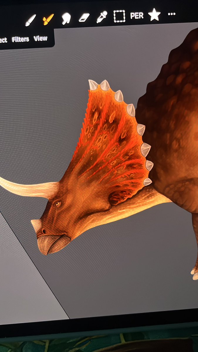 One of the beasts is done 👀✨… now already going for the next one…
(All of the dinos I’ll be sharing are commissioned)

What’s you’re favorite dinosaur? Do you have one? 🦕

#dinosaur #paleoart