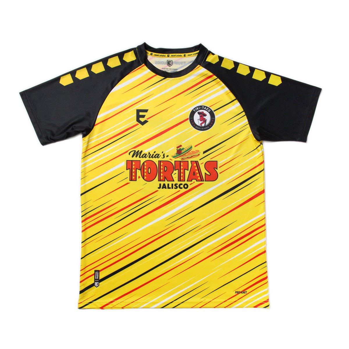 Ontario-based Tiki Tacos FC came to us with a vision of colorful streaks, and we were able to put our own spin on it 🌮

Now if you'll excuse us, that torta sponsorship has us ready for lunch 🤤