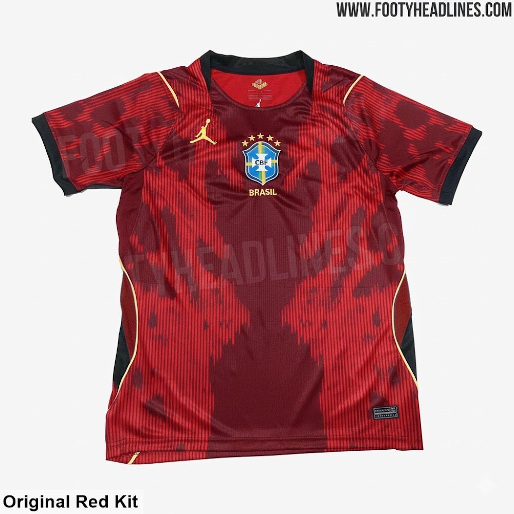 futebol_info's tweet photo. Essa seria a camisa vermelha que a Seleção Brasileira usaria na Copa do Mundo de 2026.

🗞 | 📸 @Footy_Headlines https://t.co/jX9N1gzh9C