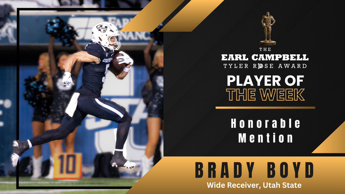 Week 11 Honorable Mention: <a href="/USUFootball/">USU Football</a> WR Brady Boyd (Southlake Carroll HS, TX) #AggiesAllTheWay <a href="/bradyboyd_/">Brady Boyd</a>