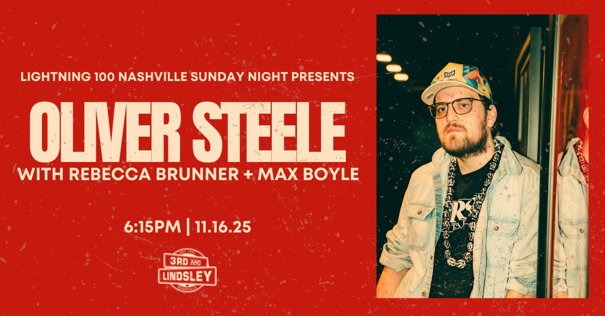 Lightning100's tweet image. ⚡This week, get pumped to see #MusicCityMayhem Finalist Oliver Steele deliver an electrifying performance this Sunday for #NashvilleSundayNight! The stage is set at @3rdandLindsley for an unforgettable night of music, get your tickets now!

🎟: ticketweb.com/event/oliver-s…
