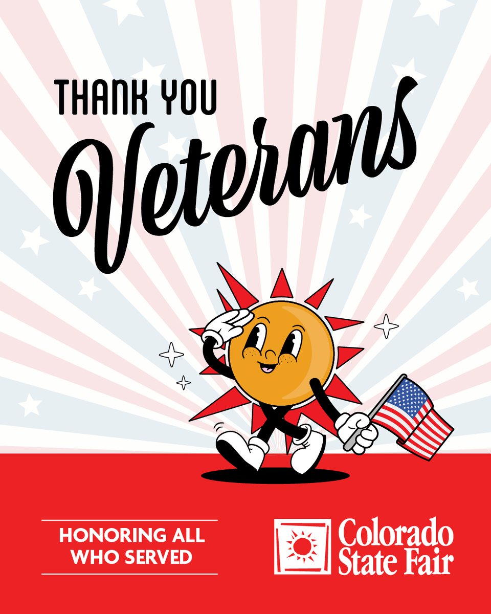colostatefair's tweet image. Today, we pause to honor the men and women who have bravely served our nation. 

Their courage, sacrifice, and dedication protect the freedoms we cherish every day.

From all of us at the Colorado State Fair, thank you, veterans. 💙
#VeteransDay #ColoradoStateFair