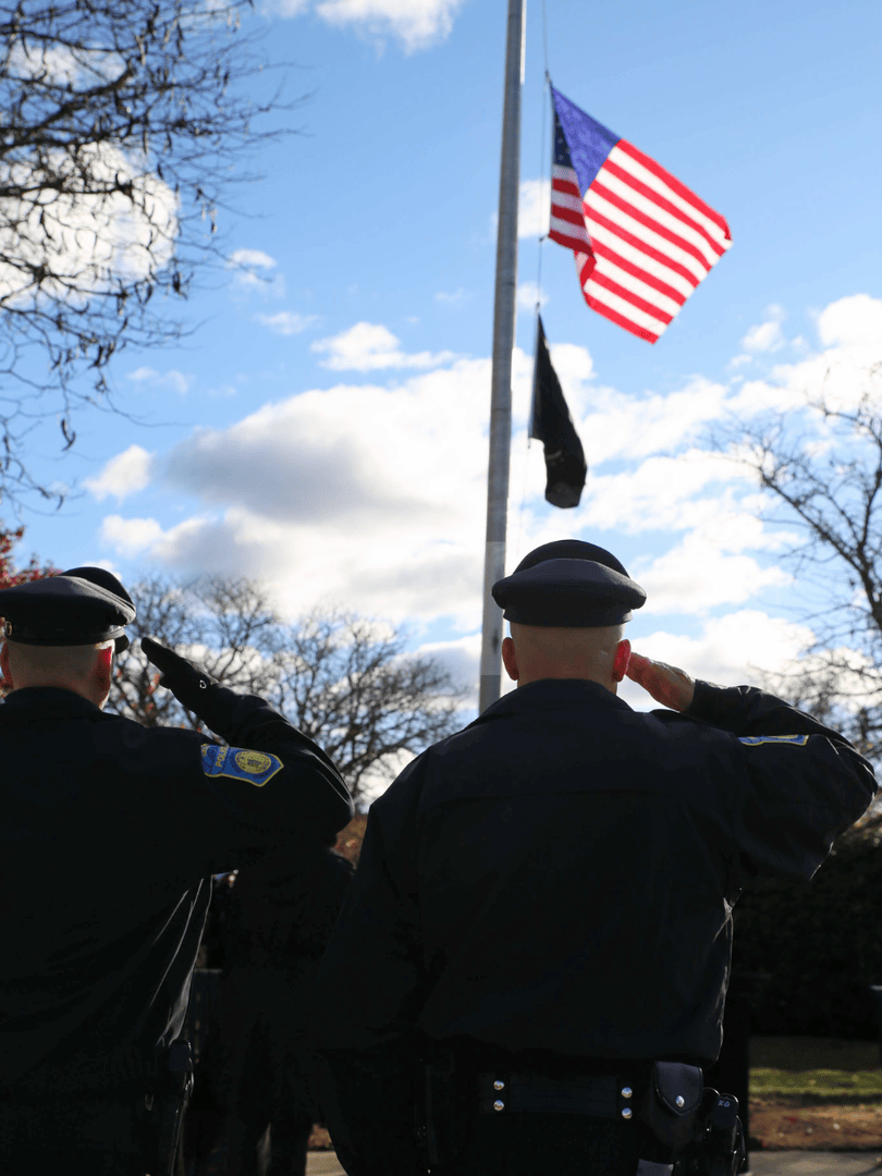 The college will be closed today, November 11, for Veterans Day (use photos from event on 11/6)
