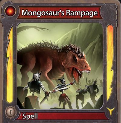 SolforgeFusion's tweet image. Tempys Tuesday-Dino Edition!

Ash and thunder crack the sky as the dinos of Tempys leave nothing but scorched earth behind. The Dino Drop may be over, but the echoes of their rampage are still shaking the battlefield.

This spell fuels your fury and grants +3 attack,…