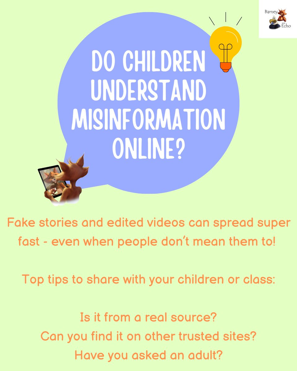 Top tips to reduce the spread of misinformation! #awardwinning #barneyecho #barneyechobooks #StaySafeOnline #ThinkBeforeYouShare #InternetSmart #OnlineSafety #DigitalHeroes #BeKindOnline #MisinformationMatters