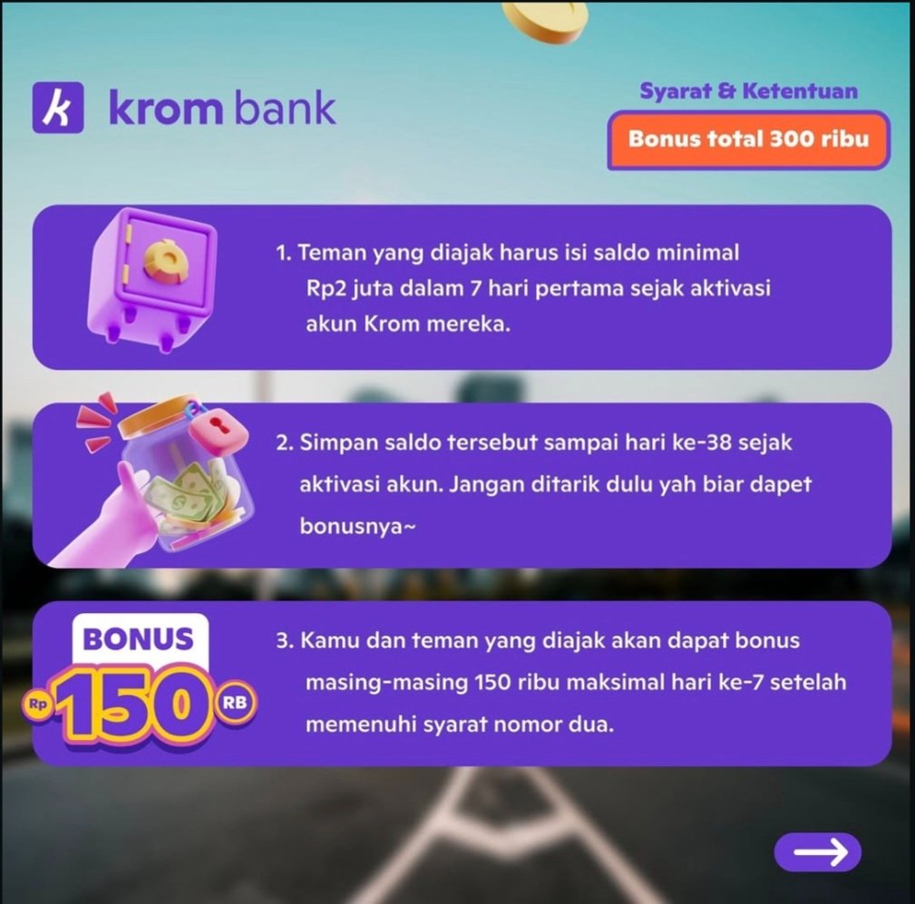 nichotracker's tweet image. 🔥 CUAN GEDE DI BANK KROM! 🔥
💰 Mau Bonus Rp50k (Nabung Rp300k)
💰 Mau Bonus Rp150k (Nabung Rp2Jt)
​Buka rekening, Wajib pakai Kode Referral: NICOGUL0
Dijamin CAIR !!!
​GAS! ➡️ [krom.id/referral/?code…]
 #NabungCuan #PromoBank #Cuan #BonusSaldo  #BebasBiayaAdmin#CuanSetiapHari