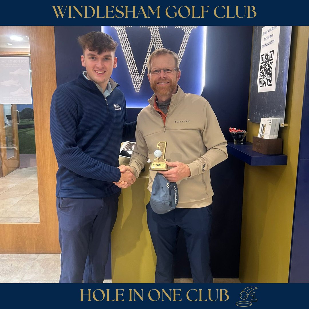Huge congratulations to David Dieterle, who joined the Hole-in-One Club on Hole 14 this Sunday! An incredible achievement — and he didn’t stop there. David went on to card a personal best Gross -2, rounding off a truly memorable round.

#WindleshamGolfClub #HoleInOne